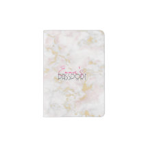 Marble Pink Gold Personalized Passport Holder