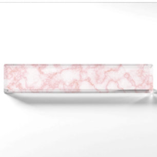 marble pink name plate