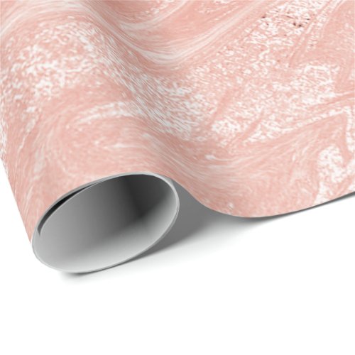 Marble Pink Rose Pastel Stone Abstract Metallic Wrapping Paper