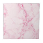Marble pink white ceramic tile<br><div class="desc">Elegant and trendy pastel pink colored faux marble print.</div>