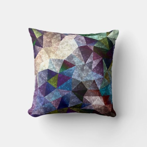 Marble polygonal pattern throw pillow