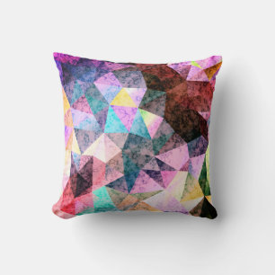 Marble polygonal pattern throw pillow