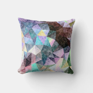 Marble polygonal pattern throw pillow
