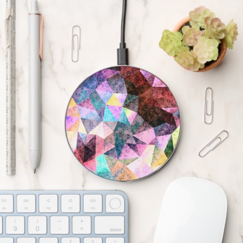 Marble polygonal pattern wireless charger 