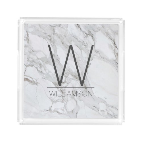 Marble Print Personalized Housewarming Gift Tray