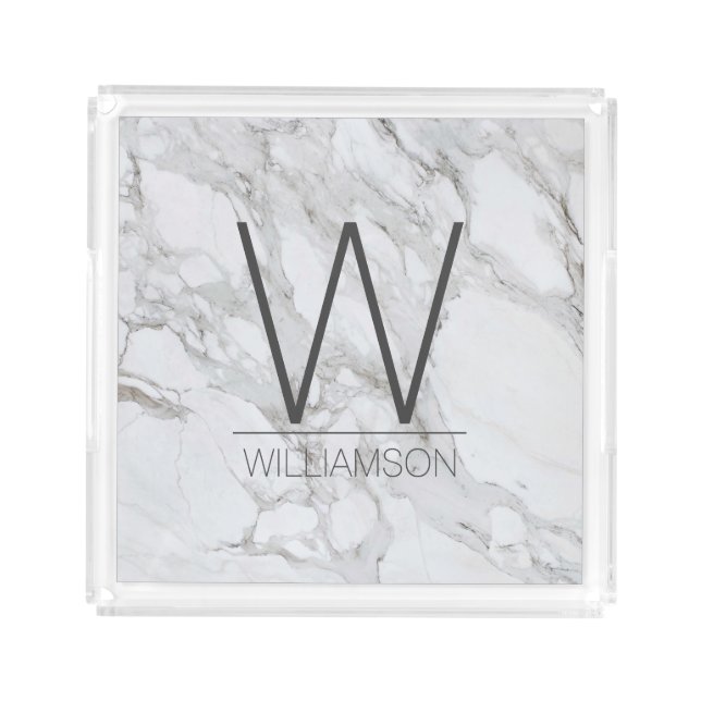 Marble Print Personalized Housewarming Gift Tray (Front)