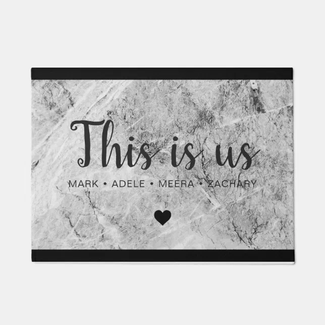 Marble Print This Is Us Heart Doormat Zazzle