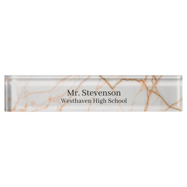 Marble Professional Modern Teacher Desk Name Plate (Front)