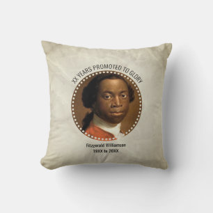 Marble PROMOTED TO GLORY Memorial Photo Throw Pillow