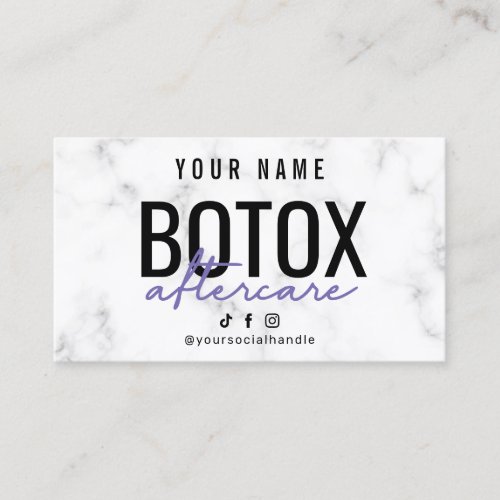 Marble Purple Botox Aftercare Card
