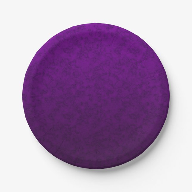 Marble purple pattern paper plates (Front)