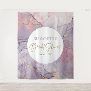 Marble purple & pink bridal shower modern backdrop