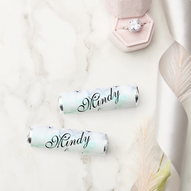 Marble Rainbow Gay Script Wedding Breath Savers® Mints (Wedding)