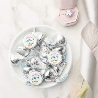 Marble Rainbow Gay Script Wedding Hershey®'s Kisses®