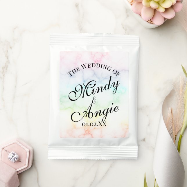 Marble Rainbow Gay Script Wedding Margarita Drink Mix (Wedding)