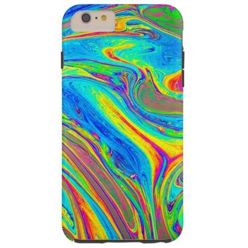 Marble Rainbow Swirls Bright and Beautiful Tough iPhone 6 Plus Case