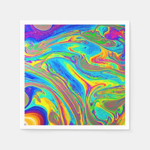 Marble Rainbow Swirls Bright and Beautiful Napkins