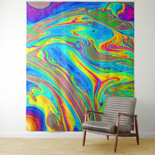 Marble Rainbow Swirls Bright and Beautiful Tapestry