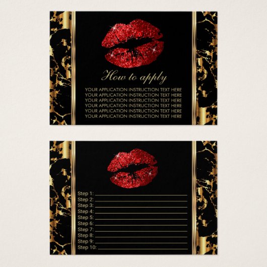 Marble & Red Glitter Lips Instructions (Front & Back)