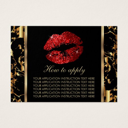 Marble & Red Glitter Lips Instructions (Front)