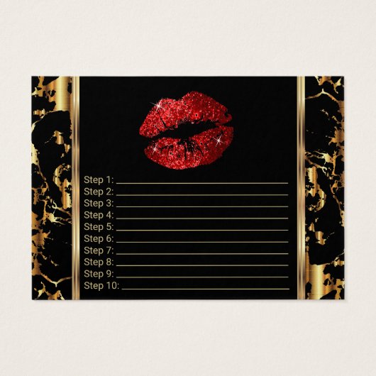 Marble & Red Glitter Lips Instructions (Back)