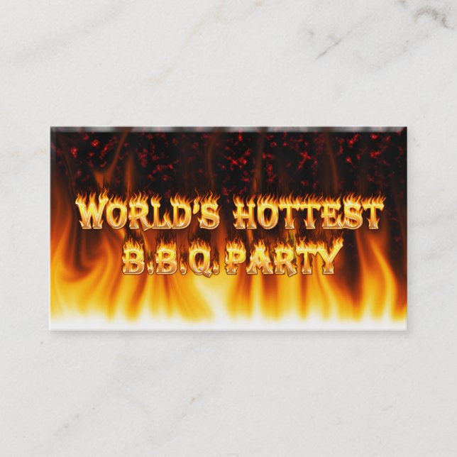 Marble Red World's Hottest BBQ Party Appointment Card (Front)