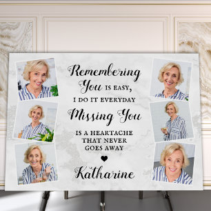 Marble Remembrance 6 Photo Collage Modern Memorial Foam Board