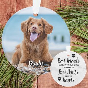 Marble Remembrance Quote Dog Photo Pet Memorial Ornament