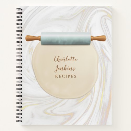 Marble Rolling Pin Swirls Recipe Notebook
