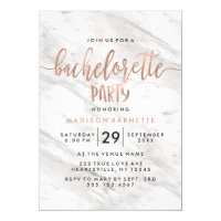 Marble & Rose Gold Bachelorette Party Invitation