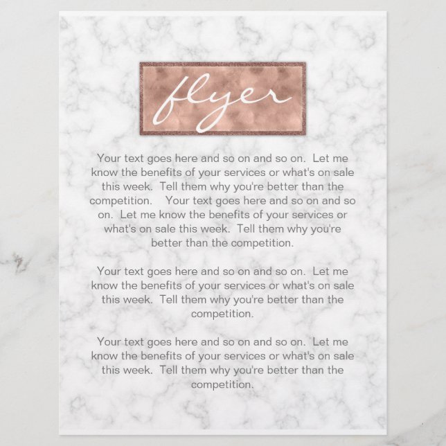 Marble Rose Gold Box Elegant Flyer (Front)