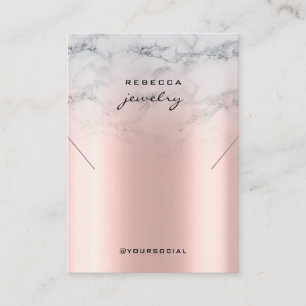Marble Rose Gold Earring Necklace display card