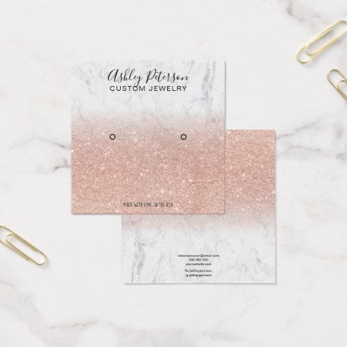 Marble rose gold glitter stud earring display