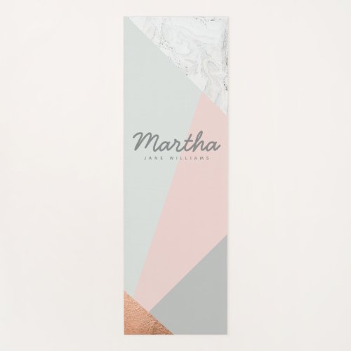marble rose gold grey and blush pink yoga mat
