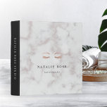 Marble & Rose Gold Lashes & Brows Beauty Logo 3 Ring Binder<br><div class="desc">Keep track of your appointments, customer data and more with this chic binder for aestheticians, makeup artists, brow techs or lash extension specialists. Design features two lines of custom text in charcoal gray lettering on a marble background adorned with a pair of lashes and brows in faux rose gold foil....</div>