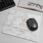 Marble & Rose Gold Lashes & Brows Beauty Logo Mouse Pad<br><div class="desc">Chic personalized mousepad for your makeup artist or esthetician business features two lines of custom text in charcoal gray lettering,  on a marble background adorned with a pair of lush lashes and brows in faux rose gold foil.</div>
