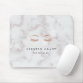 Marble & Rose Gold Lashes & Brows Beauty Logo Mouse Pad (With Mouse)