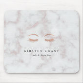 Marble & Rose Gold Lashes & Brows Beauty Logo Mouse Pad (Front)
