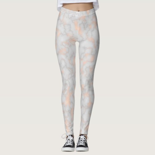 Marble rose gold leggings