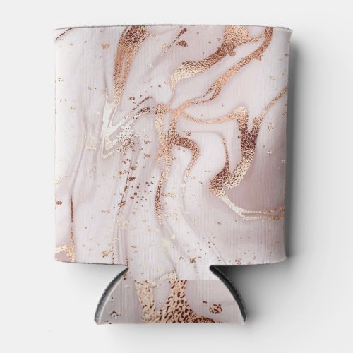 Marble Rose Gold Liquid Abstract Can Cooler