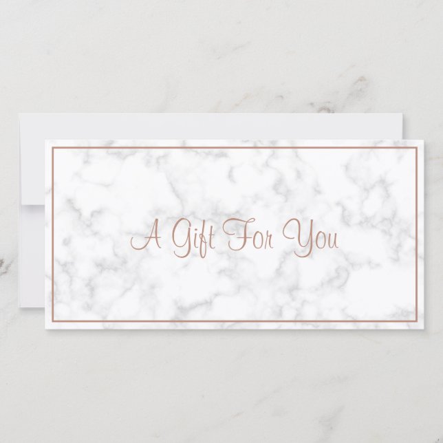 Marble Rose Gold Salon Modern Gift Certificate (Front)
