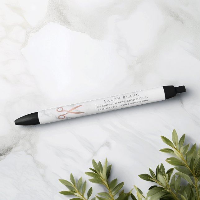 Marble & Rose Gold Scissors | Hair Salon Business Pen (Creator Uploaded)
