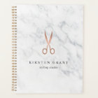 Marble & Rose Gold Scissors Hair Salon Logo