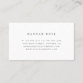 Marble & Rose Gold Scissors Logo Hairstylist Business Card (Back)