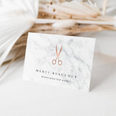 Marble & Rose Gold Scissors Salon Logo Note Cards