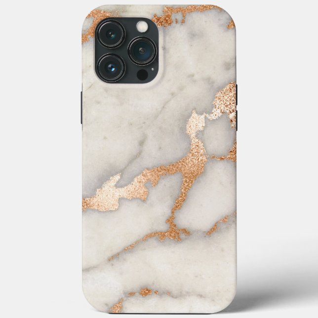 Marble Rose Gold Strokes Stone Gold Abstract Case-Mate iPhone Case (Back)