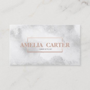 Marble Rose Gold Stylist Salon Spa Makeup Business Card by MG_BusinessCards at Zazzle