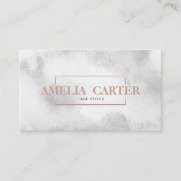 Marble Rose Gold stylist salon spa makeup Business Card