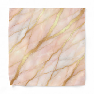 Marble Rose Pink & Gold Luxury Pocket Square Bandana