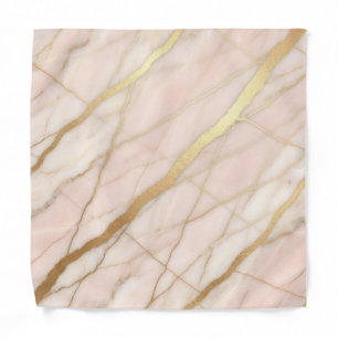 Marble Rose Pink & Gold Luxury Pocket Square Bandana